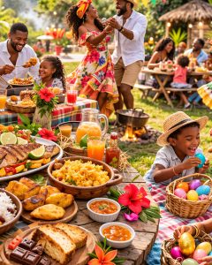Repas traditionnel antillais de Pâques